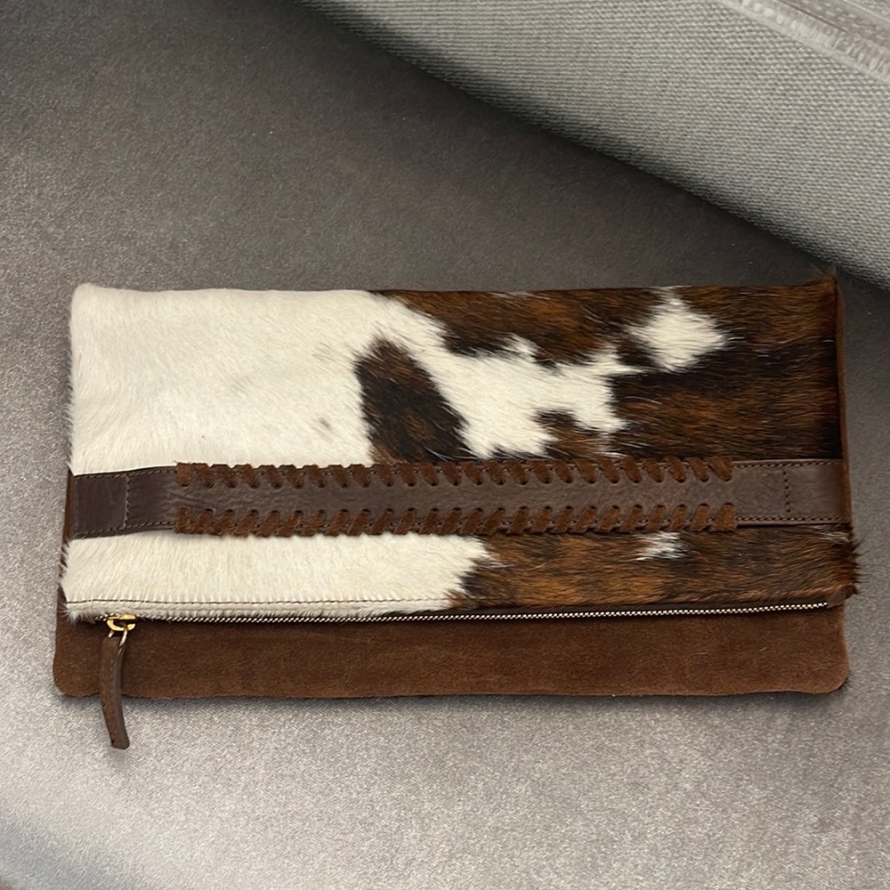 Authentic Suede and Calfskin Italian Clutch